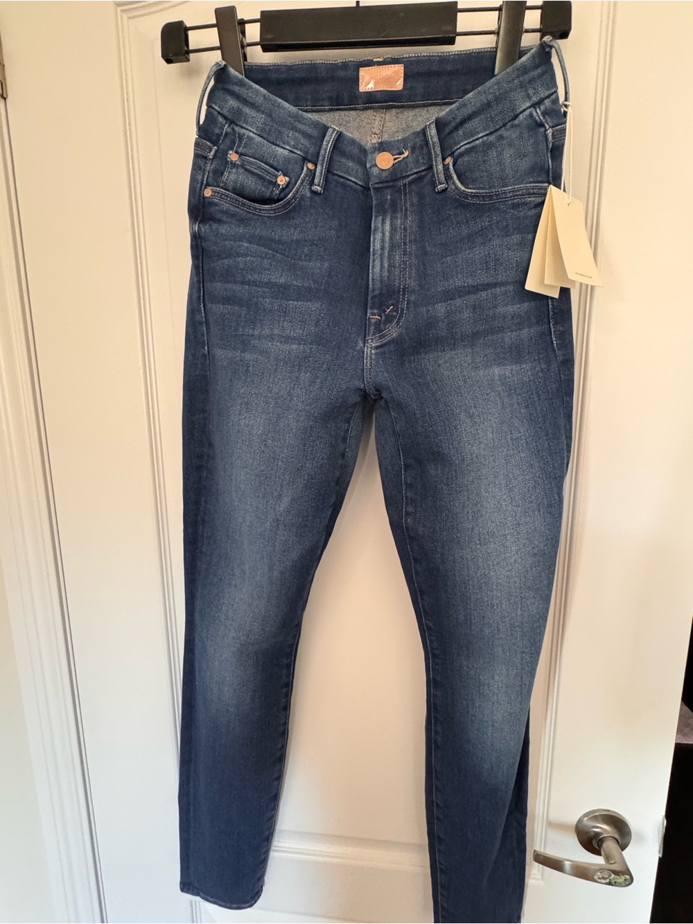 MOTHER The High Waisted Looker High Rise Skinny Jeans Blue Waist 27
